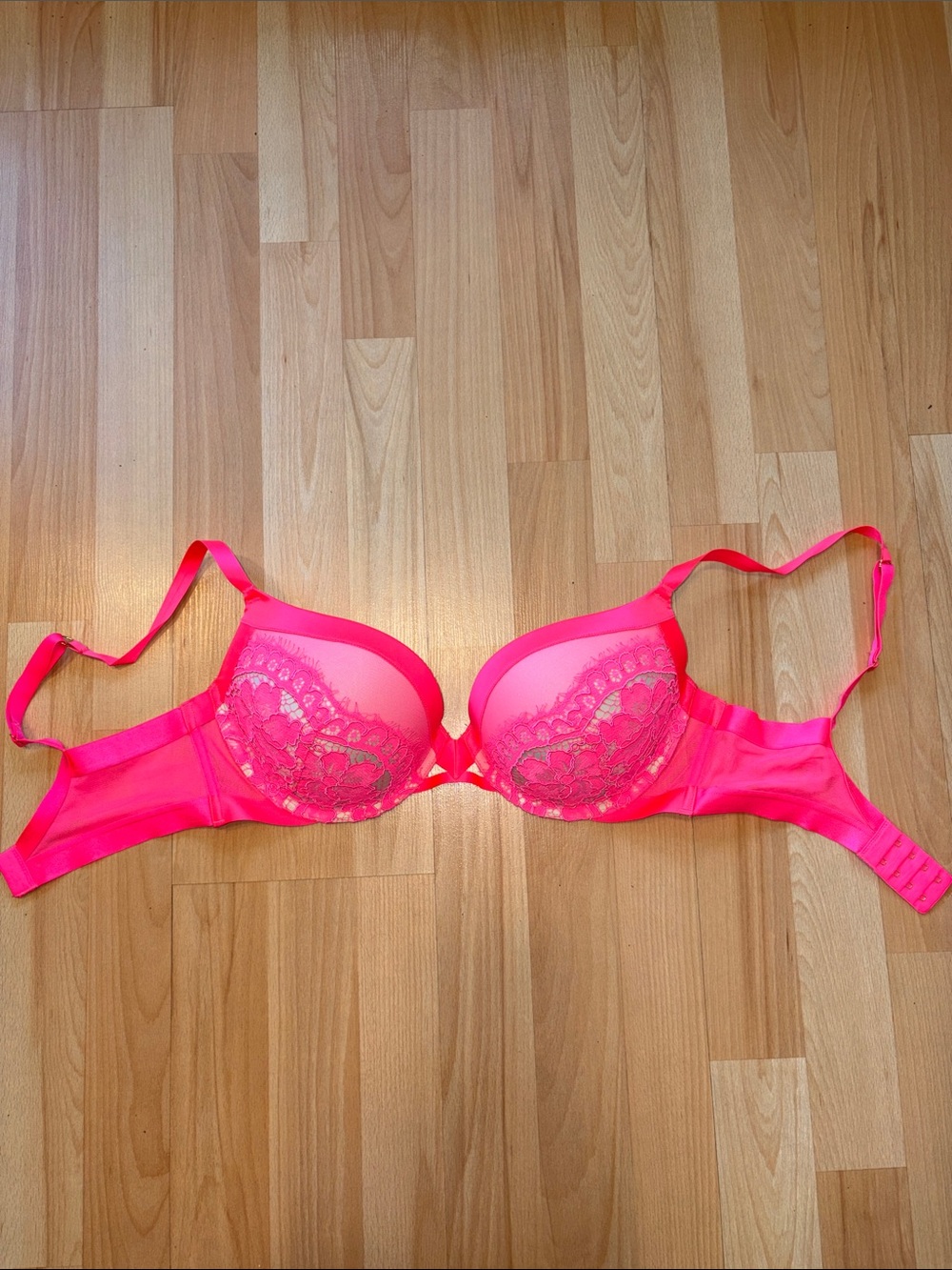 Victoria's Secret Neon Pink Lace Underwire Bra